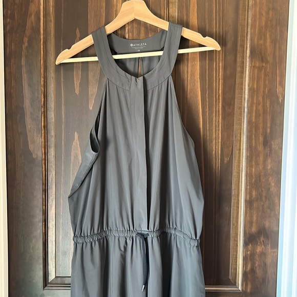 Athleta Mercer Charcoal Gray Open-Back Cropped Romper - Picture 3 of 3